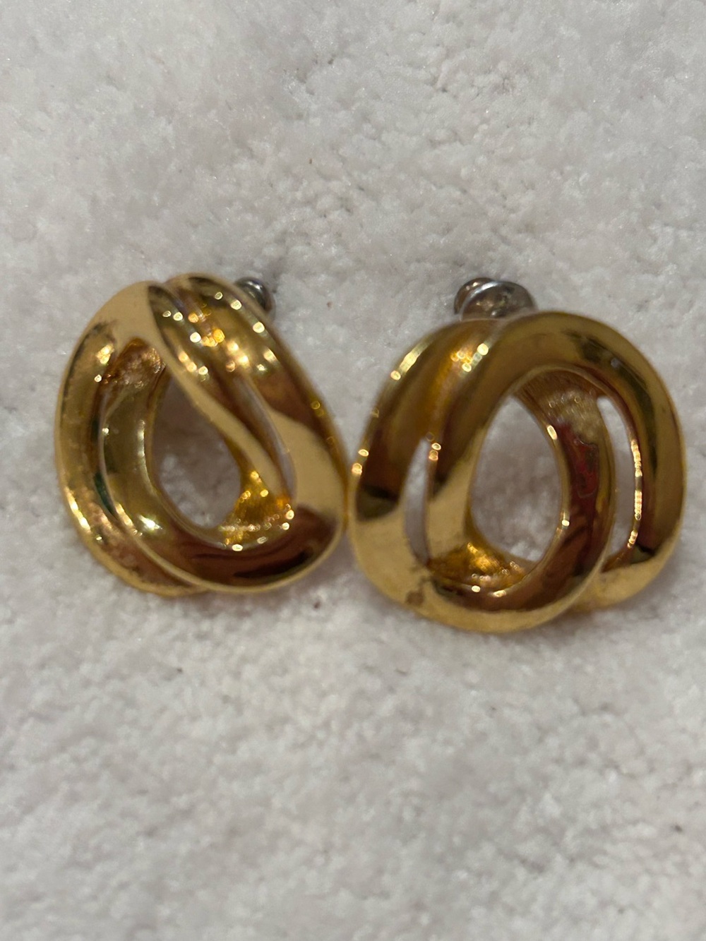 Vintage Monet 24 kt Gold Plated Double Link Chain Earrings